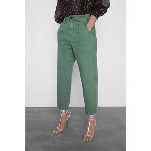 NWOT Zara Green Faded Trousers